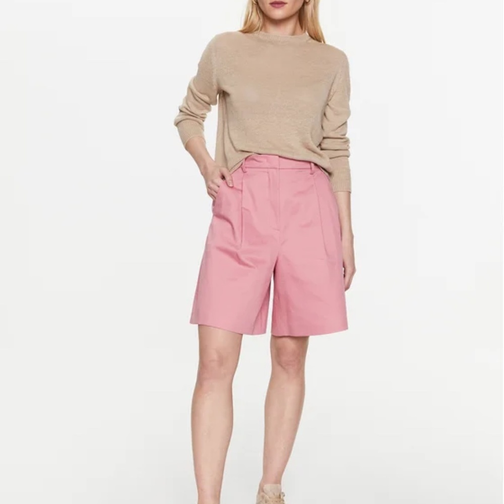 Max Mara Weekend Ecuba Linen Blend Bermuda Shorts in Rose SZ 16 NEW - Picture 3 of 4